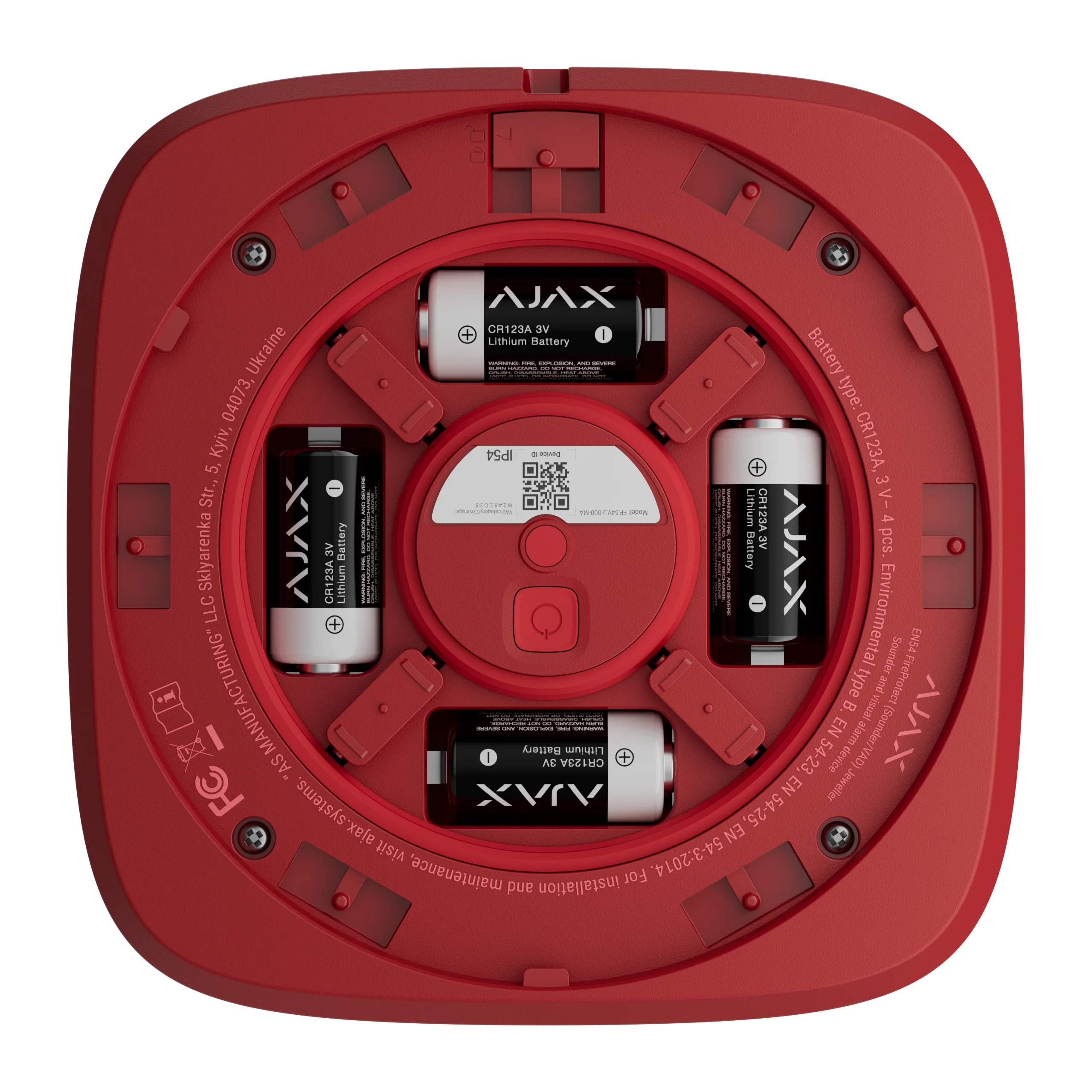 Ajax EN54 FireProtect Sounder/VAD Sounder Beacon - Red (AJA-118601) - Image 3